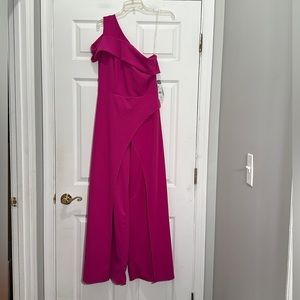 NWT - Marina Fuchsia One Shoulder Jumpsuit